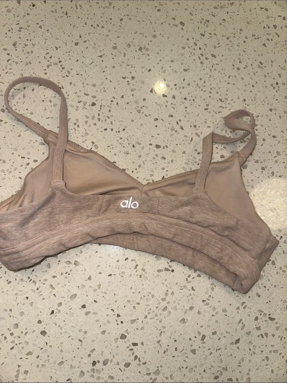 ALO Yoga Lounge Bra Tan Heathers XS